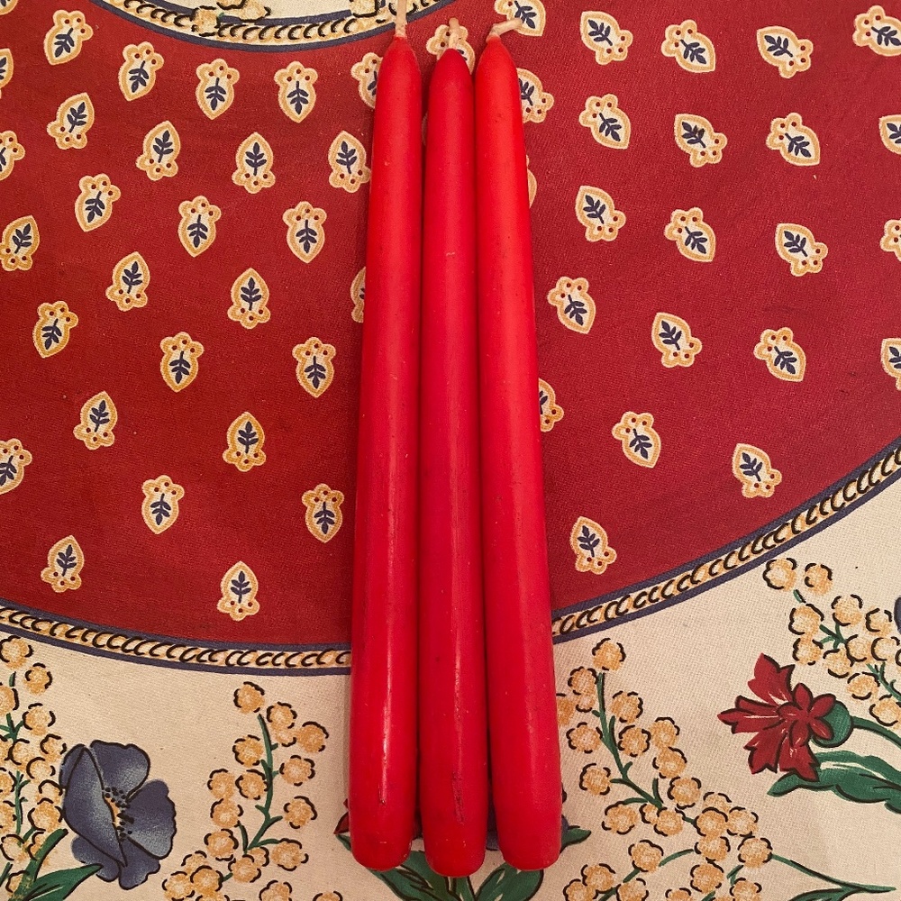VTG I Carolina I 3 Red Dinner Tapers Candles